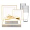 Smarty Had A Party White with Gold Square Edge Rim Plastic Wedding Value Set, 720PK 519GVS120 - alternate 1